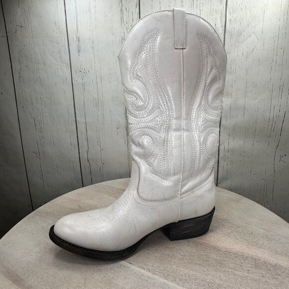 Coconuts by Matisse Dusty Womens Western Boots Size 8.5 Ivory Pull On Boots - Picture 2 of 13